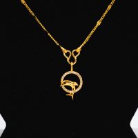 Dolphin Design Stone Studded Chain Locket Set jewellery for women - Image 2