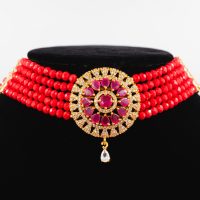 Ruby Stone Studded Chokkar Set - Image 2