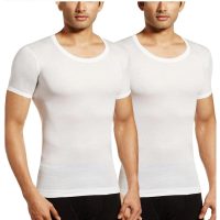 Amul Comfy White Half Sleeve Vest For Men (Pack 2)
