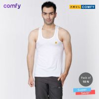 Amul Comfy Cotton Round Neck Vest (Pack 10) - Super Saver Pack