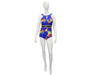 Two Piece Flower Printed Swim Suit with Outer for women - Image 3