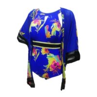 Two Piece Flower Printed Swim Suit with Outer for women - Image 4