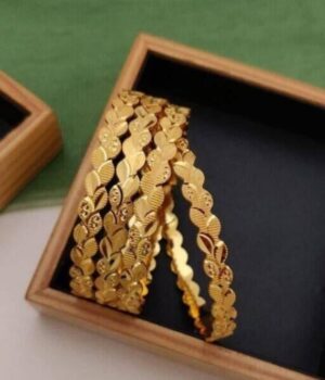Gold Plated Bangles (Chura) 4 Piece for women - Image 2
