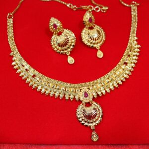 Gold Plated Heavy Design Necklace For Women - Image 3