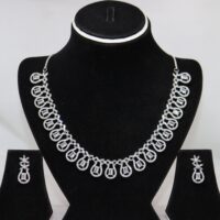 Necklace White Stone Studded American Diamond Set for women