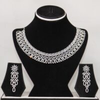 Necklace White Stone Studded American Diamond Set for women