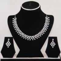 Necklace White Stone Studded American Diamond Set for women