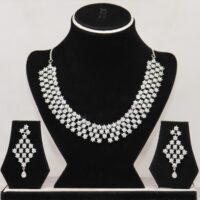 Necklace White Stone Studded American Diamond Set for women