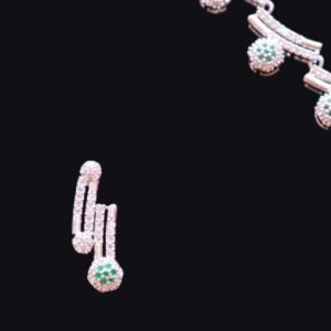 Emerald Simple White Stone Studded American Diamond Set - Image 3
