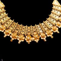 Gold Plated Heavy Flower Design Necklace For Women - Image 2