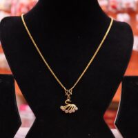 Gold Plated Dove Stone design Locket With Chain For Women - Image 2