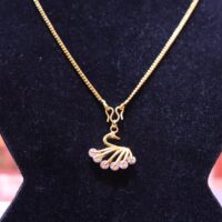 Gold Plated Dove Stone design Locket With Chain For Women