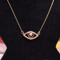 Goldplated Trendy Evil Eye Chain Locket Design for women