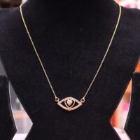 Goldplated Trendy Evil Eye Chain Locket Design for women - Image 2