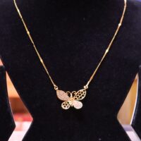 Gold Plated Butterfly design Locket With Chain For Women - Image 2