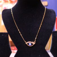 Goldplated Trendy Evil Eye Chain Locket for women