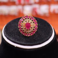 Goldplated Pendant Top Set with Fingering for women Ruby Stones - Image 2