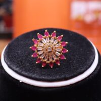Goldplated Pendant Top Set with Fingering for women Ruby Stones - Image 2