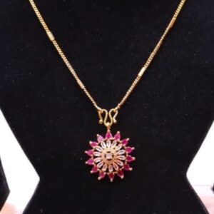 Goldplated Pendant Top Set with Fingering for women Ruby Stones - Image 3