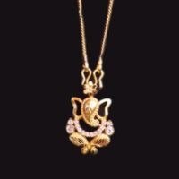 Gold Plated Ganesh Locket With Chain For Men & Women - Image 2