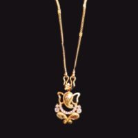 Gold Plated Ganesh Locket With Chain For Men & Women