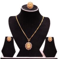 Goldplated Ganesh Pendant Top Set for women with beautiful AD Stones