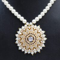 White Moti Necklace With Ring & Earring Set For Women - Image 2