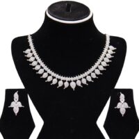 Necklace White Stone Studded American Diamond Set for women