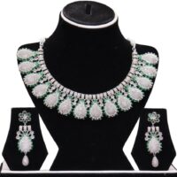 Necklace White Stone Studded American Diamond Set for women