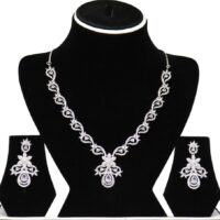 Necklace White Stone Studded American Diamond Set for women