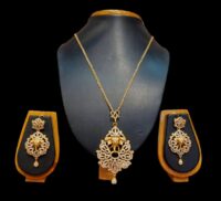 Ganesh Navratna Stone Pendant with Hydro set