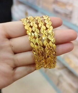 Gold Plated Bangles (Chura) 4 Piece for women - Image 3