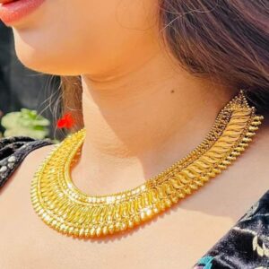 Gold Plated Heavy Design Necklace For Women - Image 3