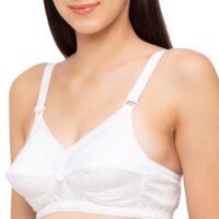 Juliet Cotton White Plain Bra for women