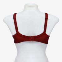 Maroon Plain Design Non-Padded Cotton C Cup Bra For Women - Image 3