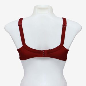 Maroon Plain Design Non-Padded Cotton C Cup Bra For Women - Image 3