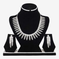 Necklace White Stone Studded American Diamond Set for women