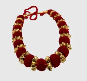 Handcrafted Kantha Mala – Traditional Bengali Stitch Necklace | Ethnic Embroidered Jewelry - Image 2