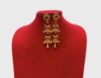 Double Layer Traditional Nepali Yarling – Handmade Gold-Inspired Ear Ornament | Himalayan Ethnic Jewelry
