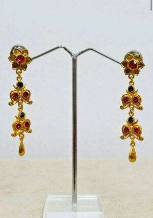 Double Layer Traditional Nepali Yarling – Handmade Gold-Inspired Ear Ornament | Himalayan Ethnic Jewelry - Image 2