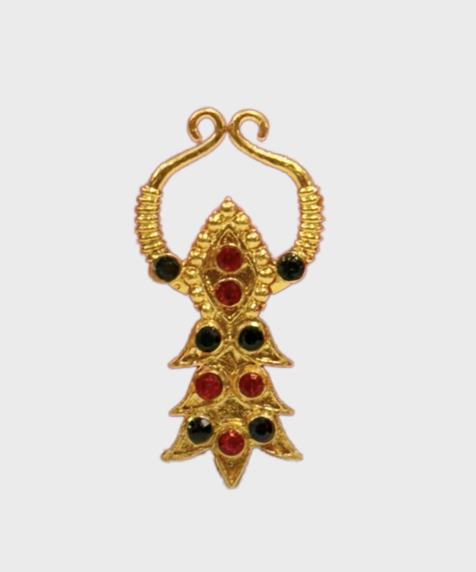 WdOs6dfgaSsm9PLmvKzxrXwbK9hzvOnak72iV0J2 Traditional Nepali Gold Bulaki – Ethnic Nose Ornament | Handmade Cultural Jewelry - Image 1