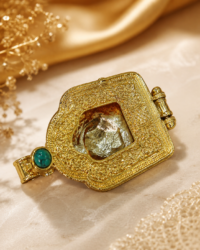 Gold-Gilded Tibetan Buddhist Gau (Ghau) Amulet Box – Traditional Portable Shrine - Image 3