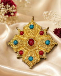 Turquoise coral pendant - Image 2