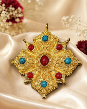 Turquoise coral pendant - Image 2