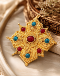 Turquoise coral pendant - Image 4