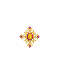 Brooch with Yellow-Colored Stone – Exact Gem Unknown