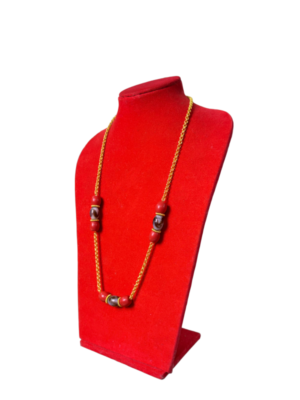 Turquoise and Amber Stone Fashion Necklace – Statement Jewelry - Image 2