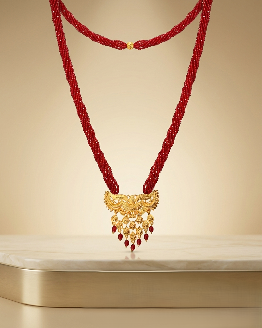 Emerald Elegance Beaded Pendant Necklace Emerald Elegance Beaded Pendant Necklace - Image 1