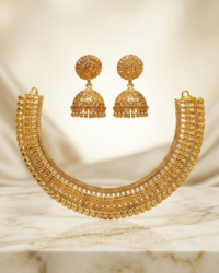 Exquisite Traditional Gold Necklace & Jhumka Set | Bridal Jewelry - Image 2