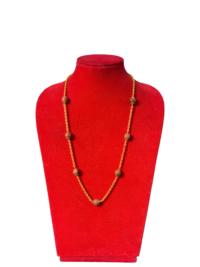 Gold Chain Necklace with Rudraksha Beads – Spiritual Jewelry